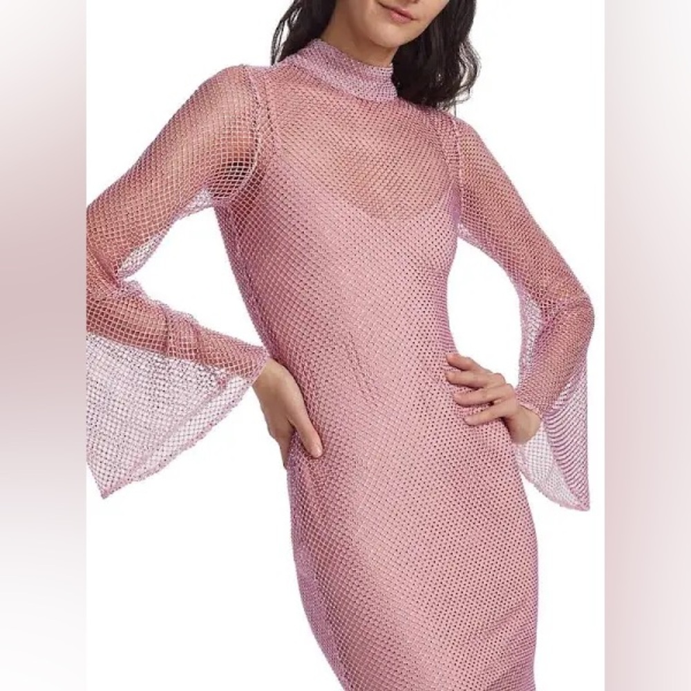 PatBo Rhinestone Netted Mini Dress
